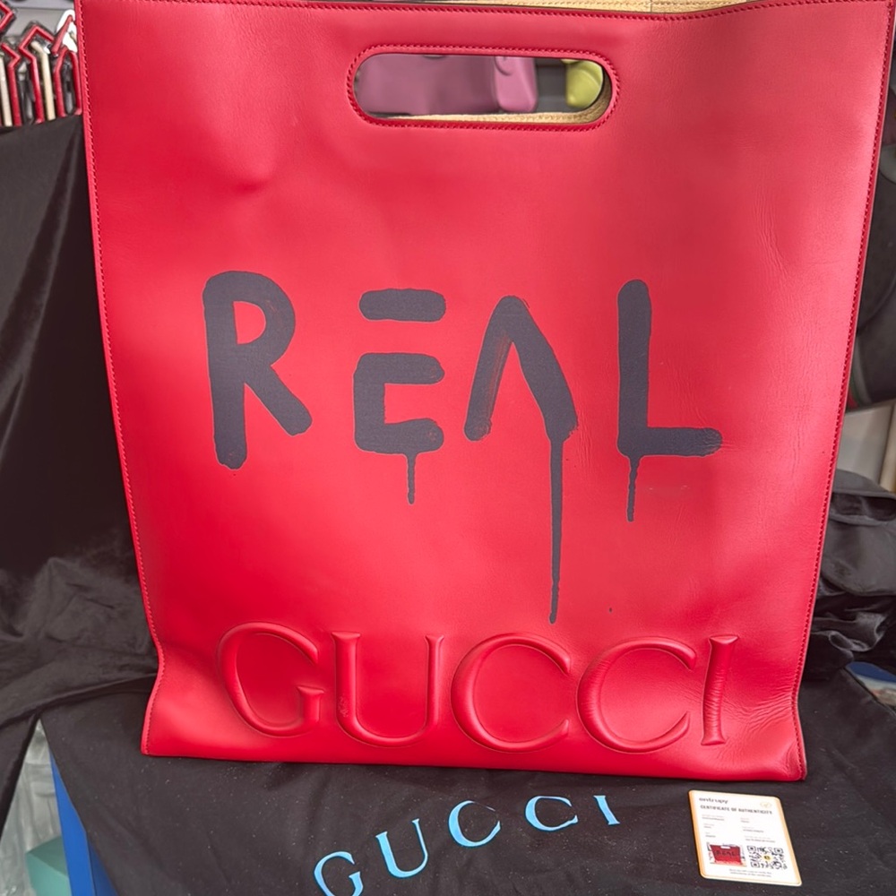 Gucci Ghost Red and Beige Tote XL